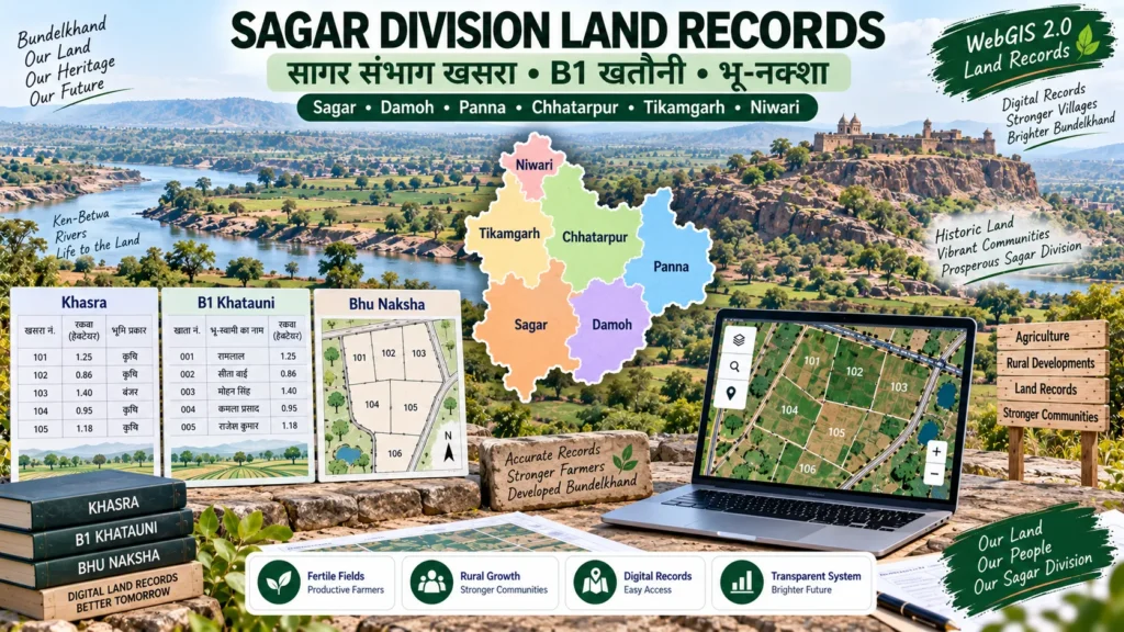 Sagar Division Land Records (WebGIS 2.0): सागर संभाग खसरा खतौनी, भू-नक्शा और राजस्व सेवाएं