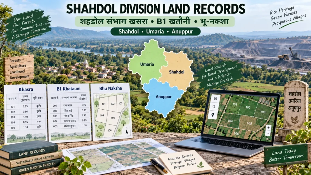 SShahdol Division Land Records: शहडोल संभाग खसरा-खतौनी, भू-नक्शा और ऑनलाइन सेवाएं